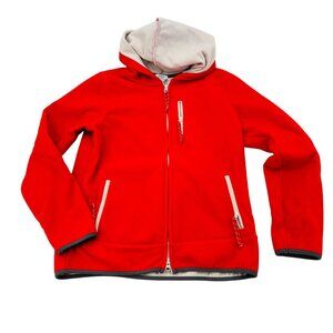 Old Navy Red Full-Zip Fleece‎ Hoodie Jacket With Pockets & Hood L